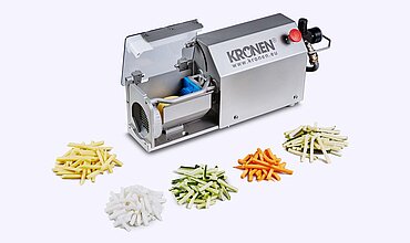 The stick cutting machine S198 cuts fruit and vegetables into sticks and other shapes.