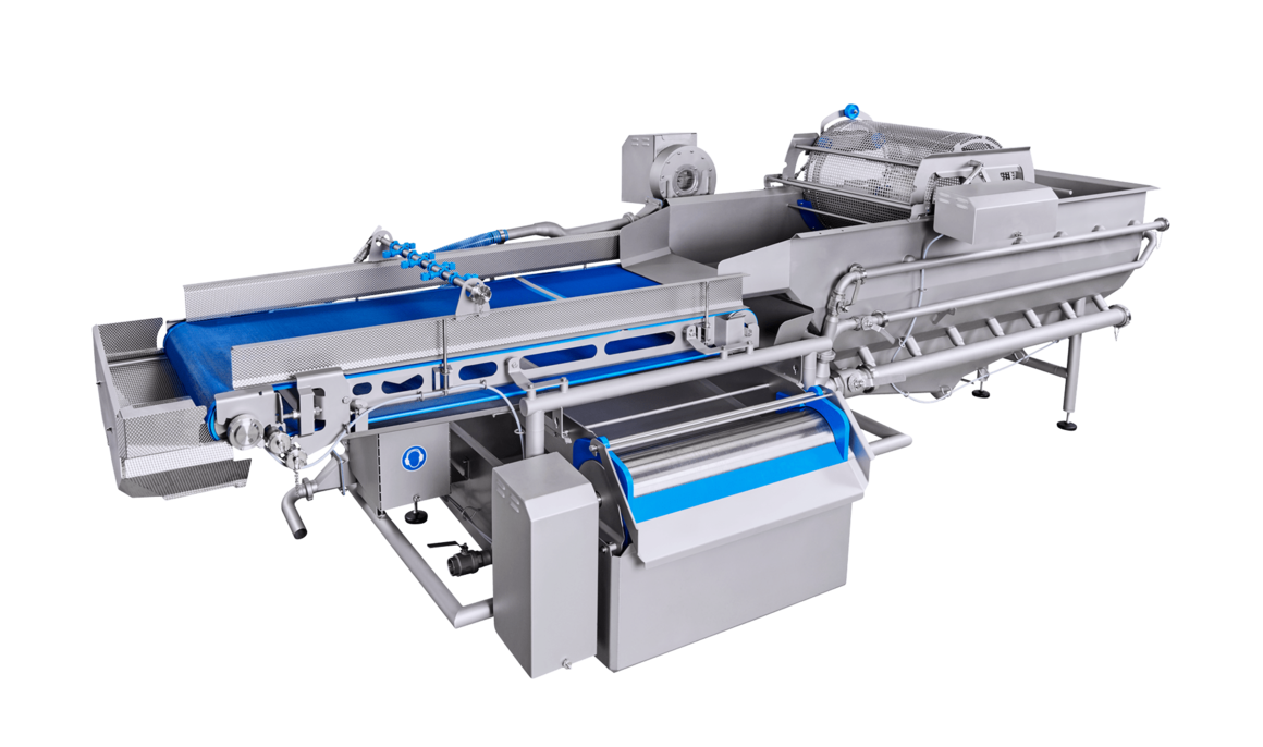 Waschmaschine HEWA 4000 von KRONEN für effektives, schonendes und sparsames Waschen von geschnittenen und ganzen Produkten (Salat, Gemüse, Kräuter, Obst u.a.) bis 4 t/h