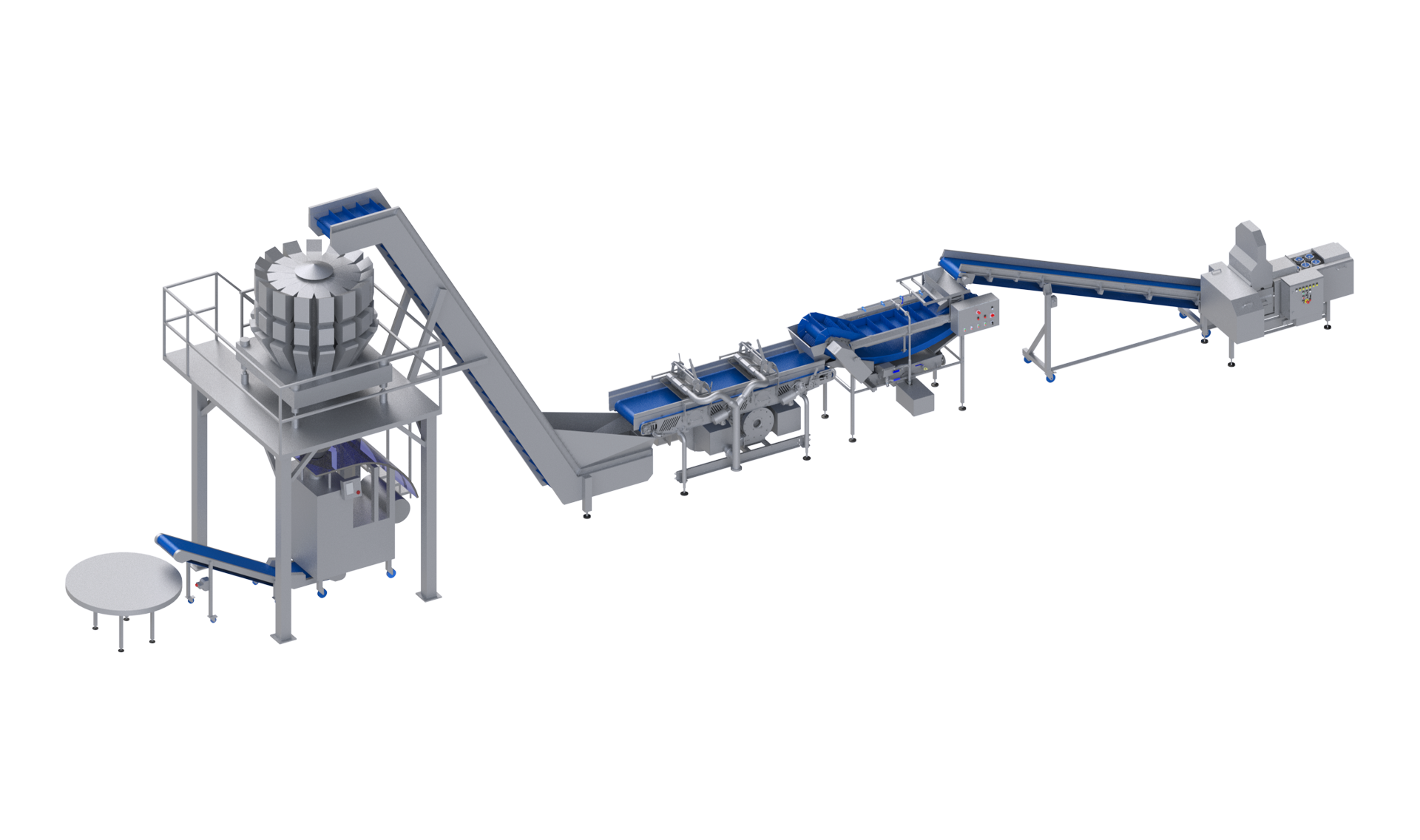 KRONEN processing and packaging line for fruit and vegetables (apples, pears and quince as well aseggplant , potatoes, and onions) up to 750 kg/h