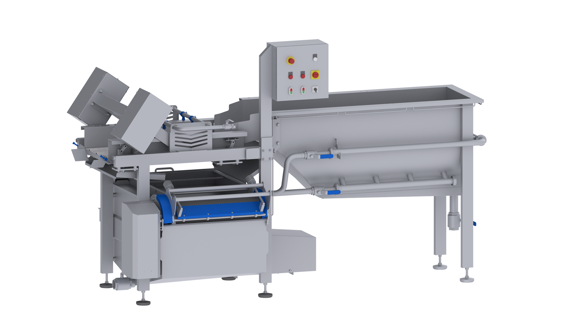 Waschmaschine GEWA 2600 PLUS von KRONEN für effektives, schonendes und sparsames Waschen von geschnittenen und ganzen Produkten (Salat, Gemüse, Kräuter, Obst u.a.) bis 600 kg/h.