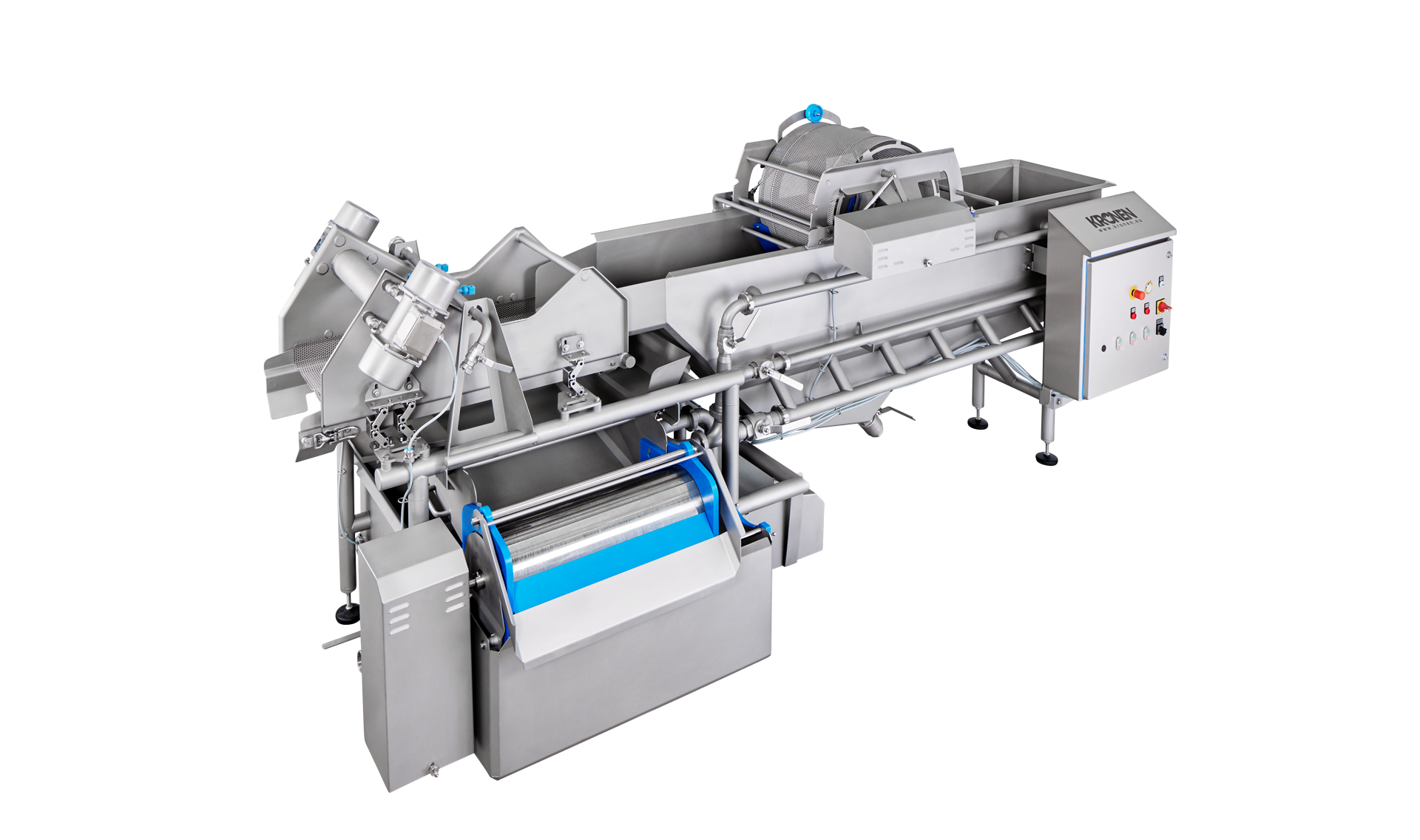 Waschmaschine HEWA 3800 von KRONEN für effektives, schonendes und sparsames Waschen von geschnittenen und ganzen Produkten (Salat, Gemüse, Kräuter, Obst u.a.) bis 2,5 t/h